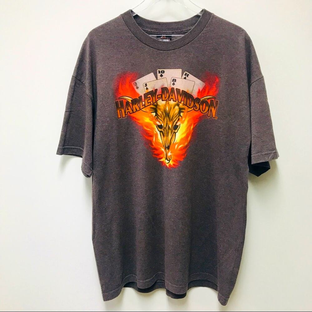 2007 HARLEY-DAVIDSON T-SHIRT BROWN ORANGE NEVAD…